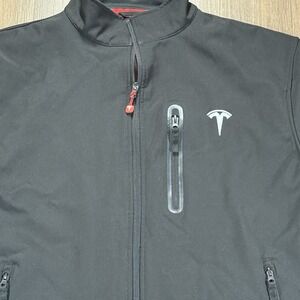 Tesla Men's XXL Black Softshell Jacket Full Zip Red Logo Embroidered Chest/Back